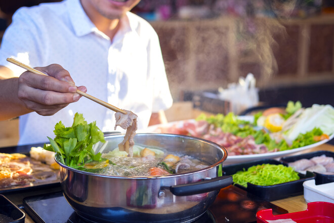 A man cooking Japanese food